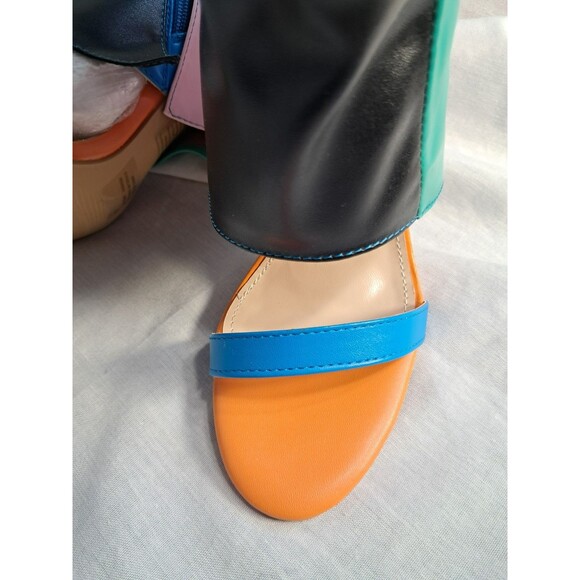 New Cape Robbin Parrish Multi Open Pointed Toe Stiletto Heel Foldover Boots Sz 6 - Picture 9 of 10